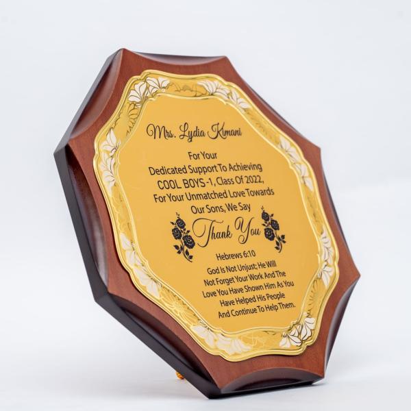 Octagon wooden awards