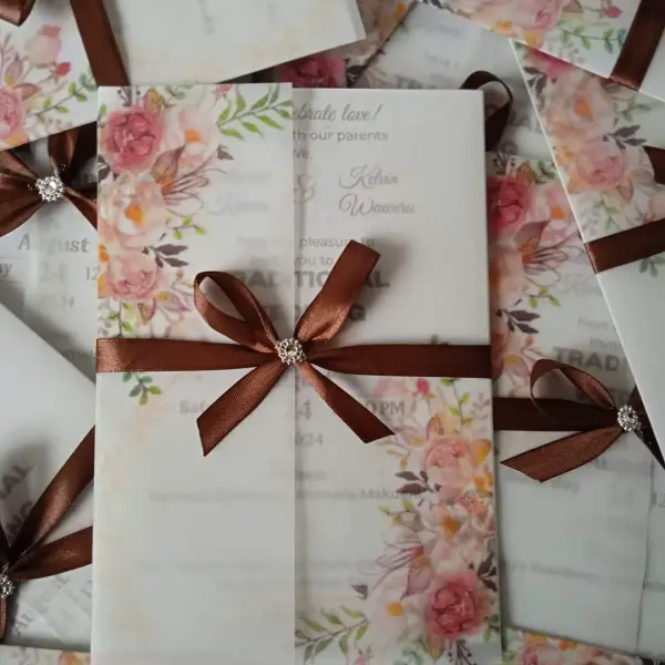 Half Flip Translucent Wedding Card