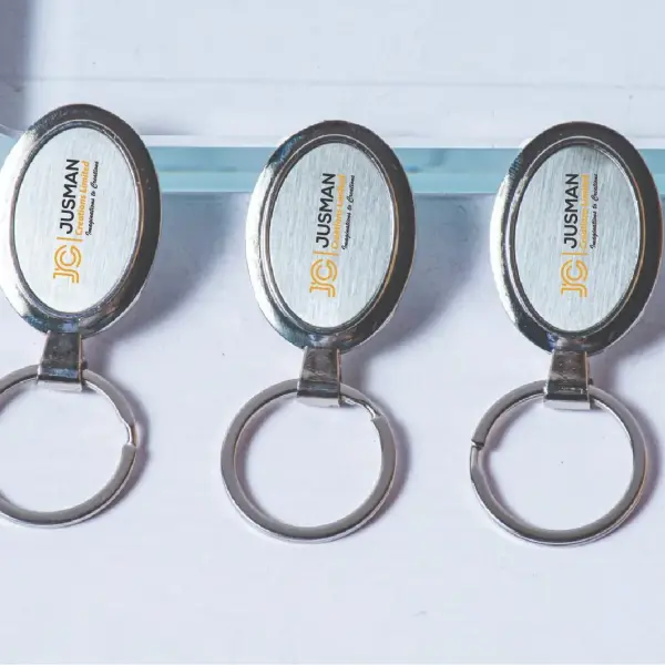 Oval Metallic Keyrings